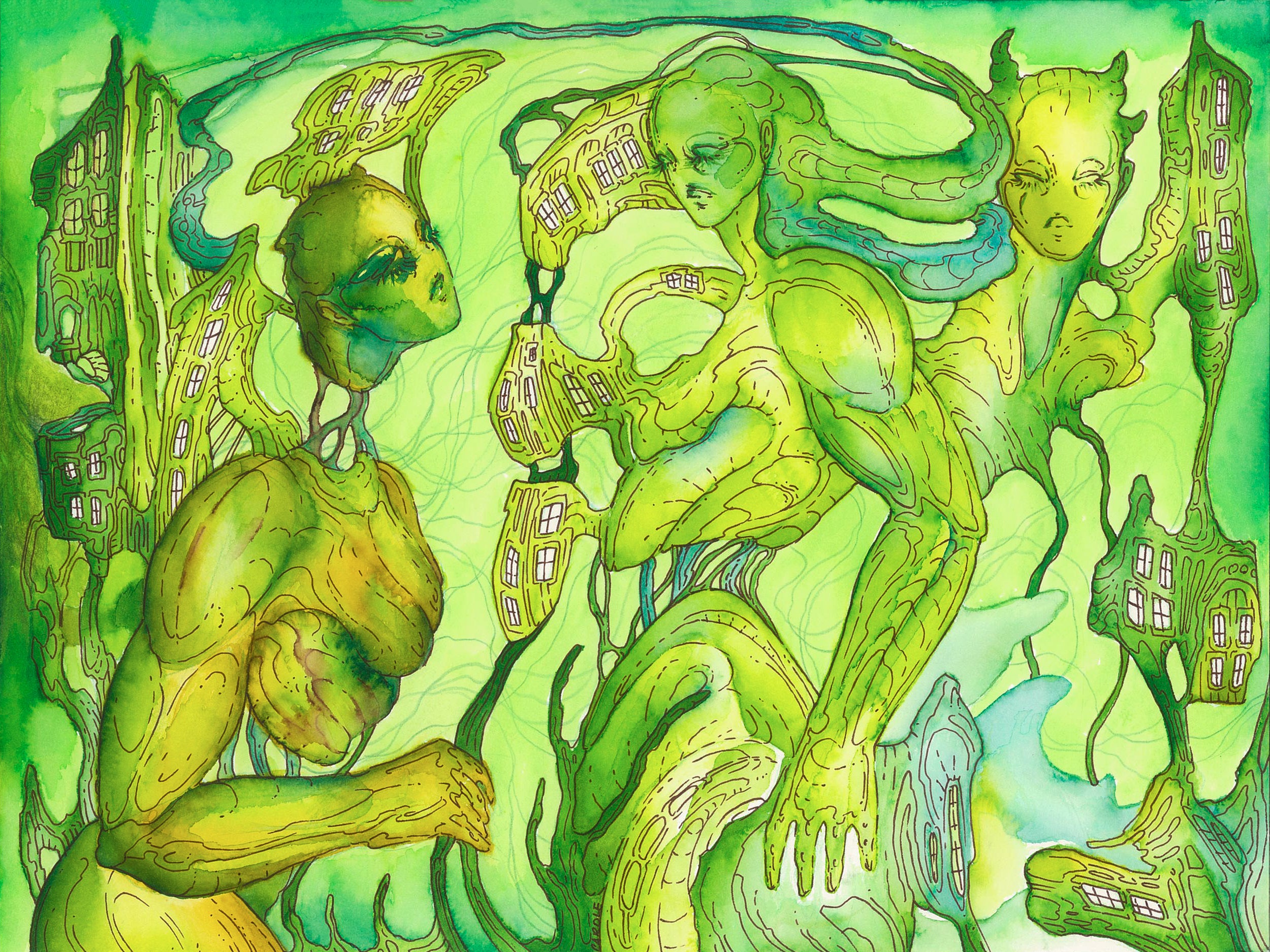Aquarelle verte
